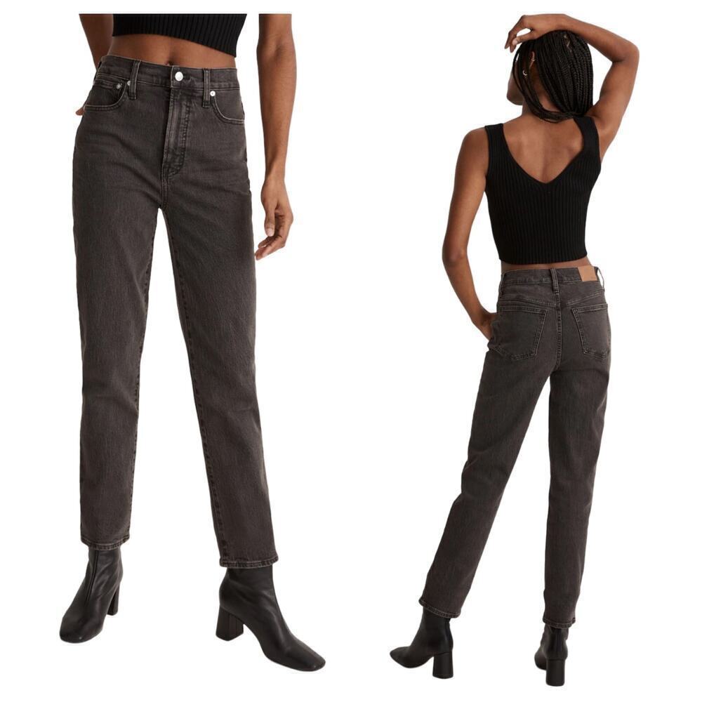 Madewell Black Jeans Perfect Vintage Petite Lunar Wash Mom High Rise 90s 32 P